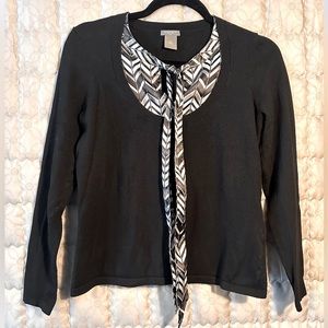 Black geometric fitted shirt